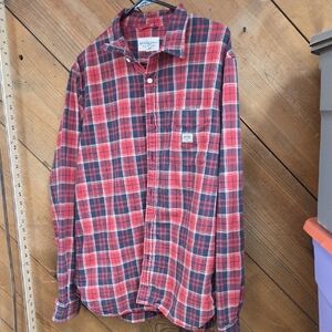 Denim SupplyRalph Lauren Red and Blue Plaid Men's Shirt XL